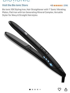 Bio Ionic 10X Black Hair Straightener - 1" Styling Iron